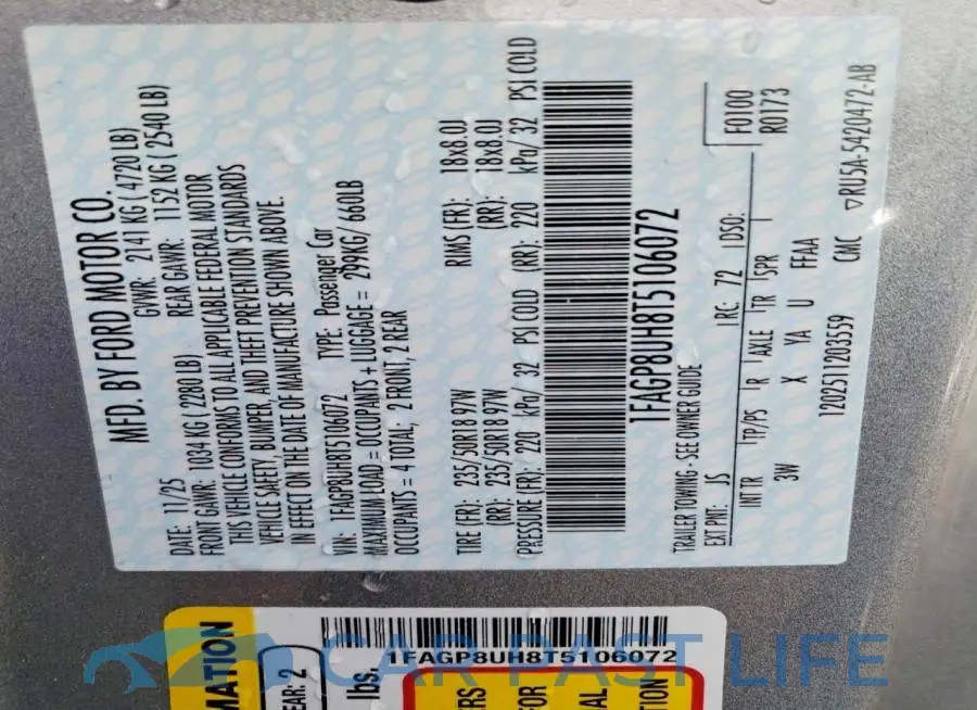 1FAGP8UH8T5106072# 13