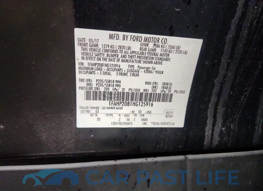 1FAHP2D81HG125916# 12