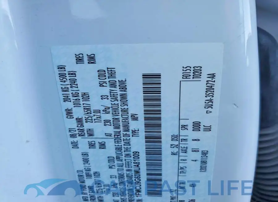 1FMCU9G60MUA81009# 13