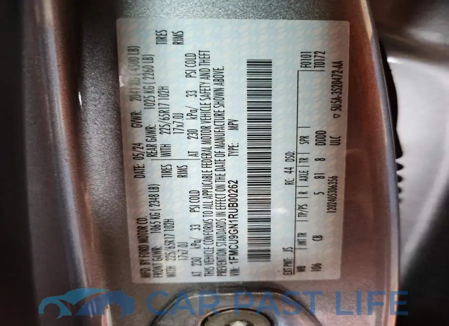 1FMCU9GN1RUB00262# 13