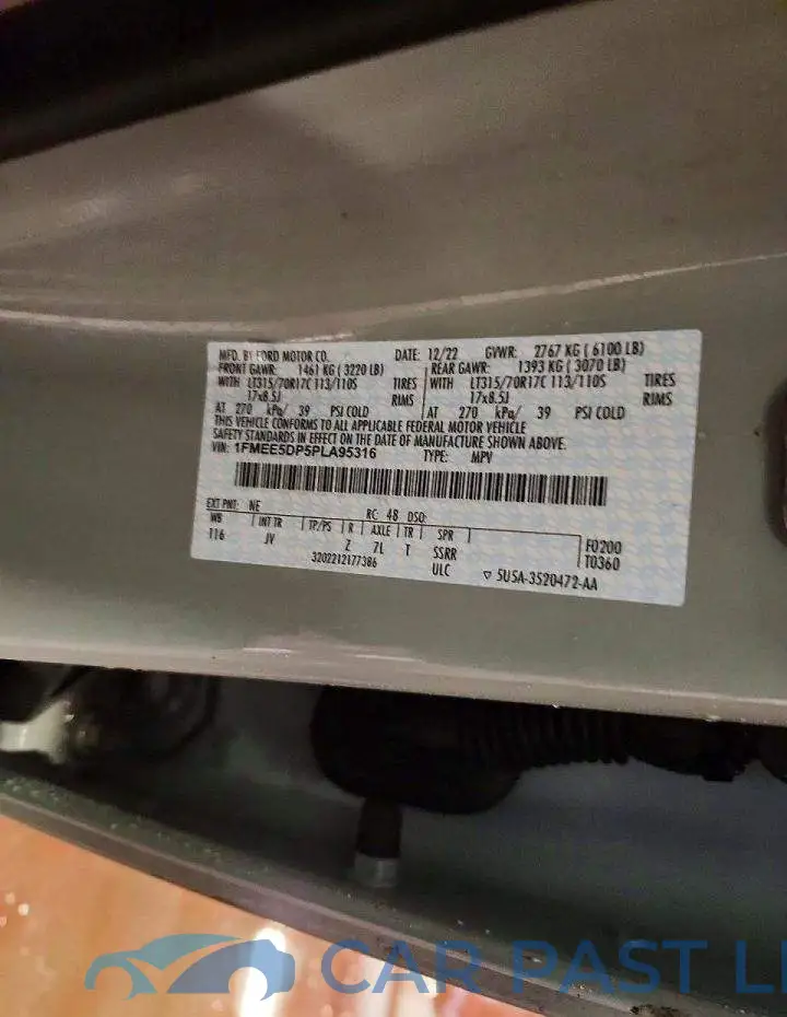 1FMEE5DP5PLA95316# 12