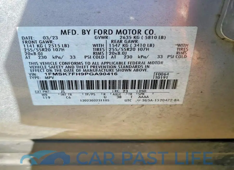 1FMSK7FH9PGA90416# 13