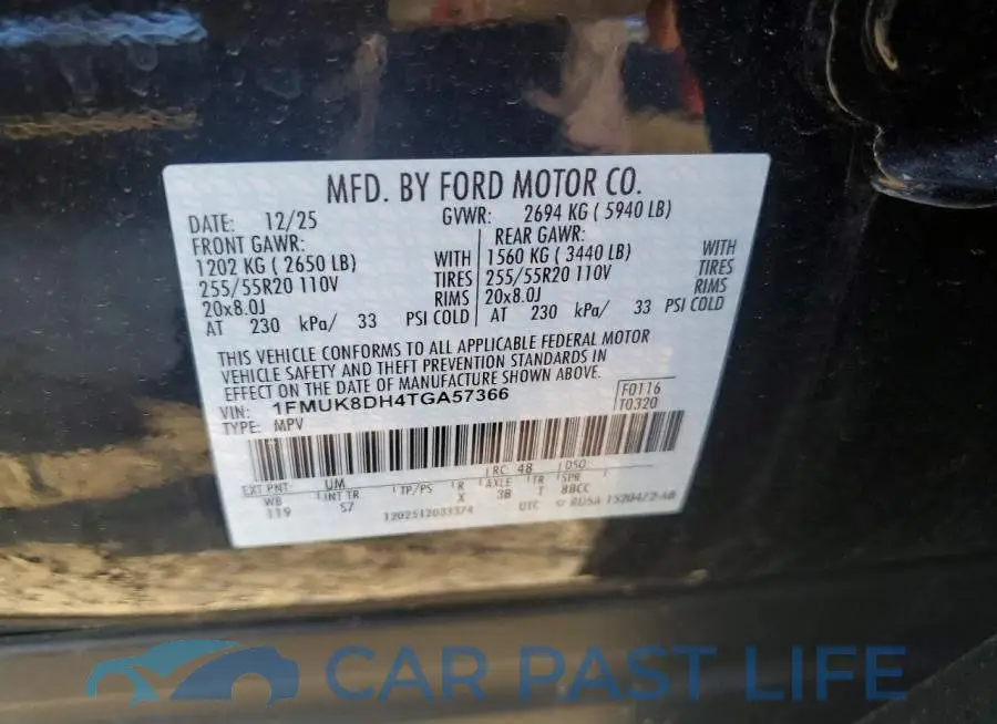 1FMUK8DH4TGA57366# 12