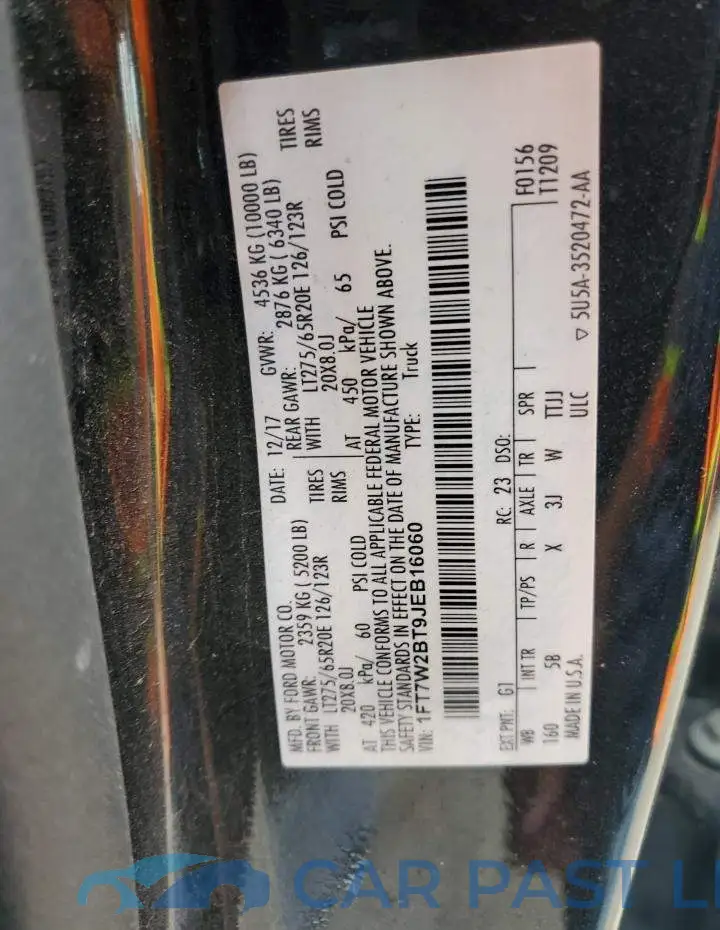 1FT7W2BT9JEB16060# 12