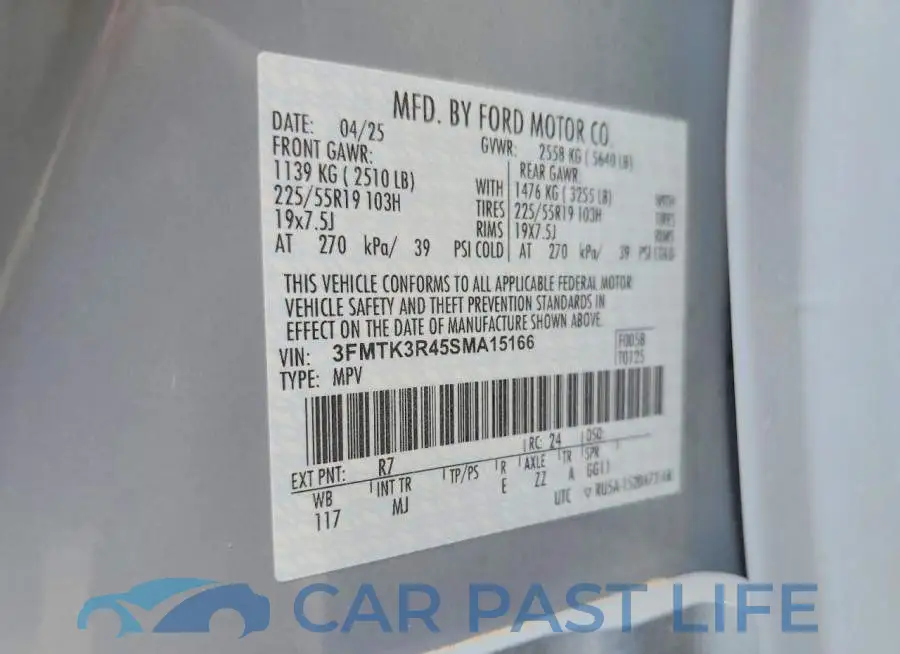 3FMTK3R45SMA15166# 12