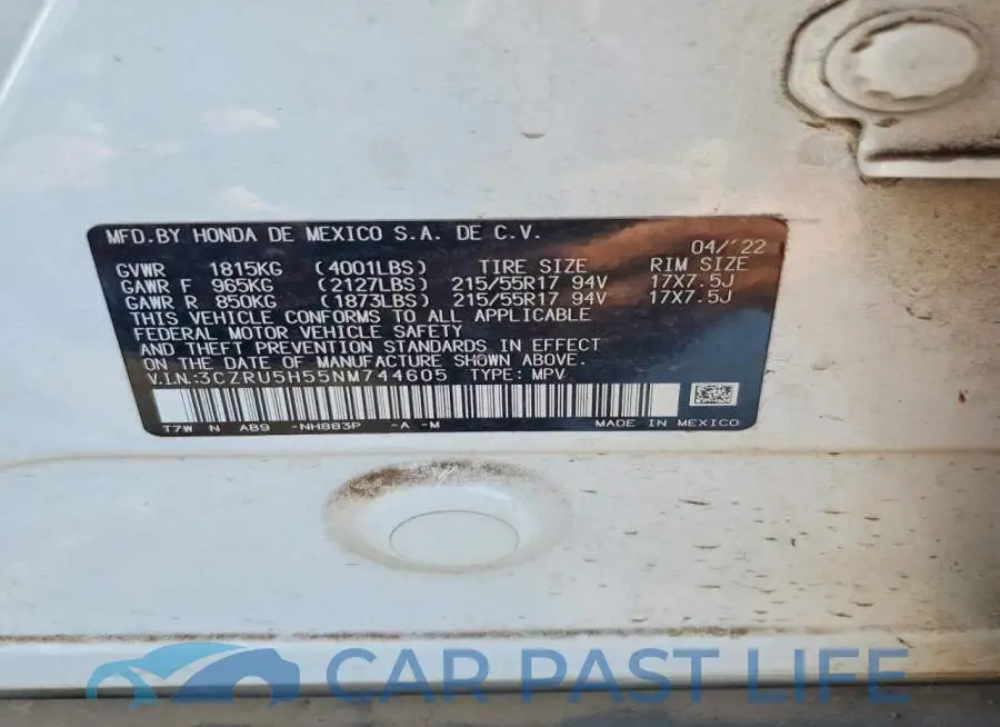 3CZRU5H55NM744605# 11