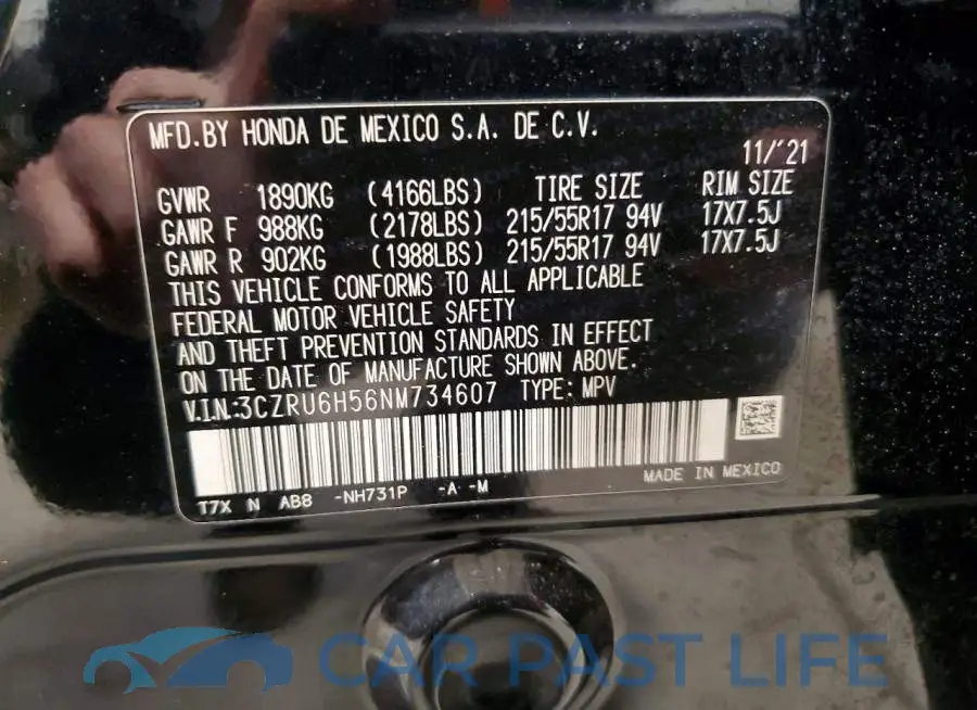 3CZRU6H56NM734607# 13
