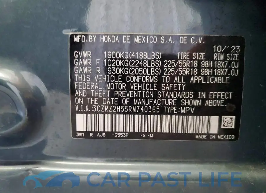 3CZRZ2H55RM740365# 13