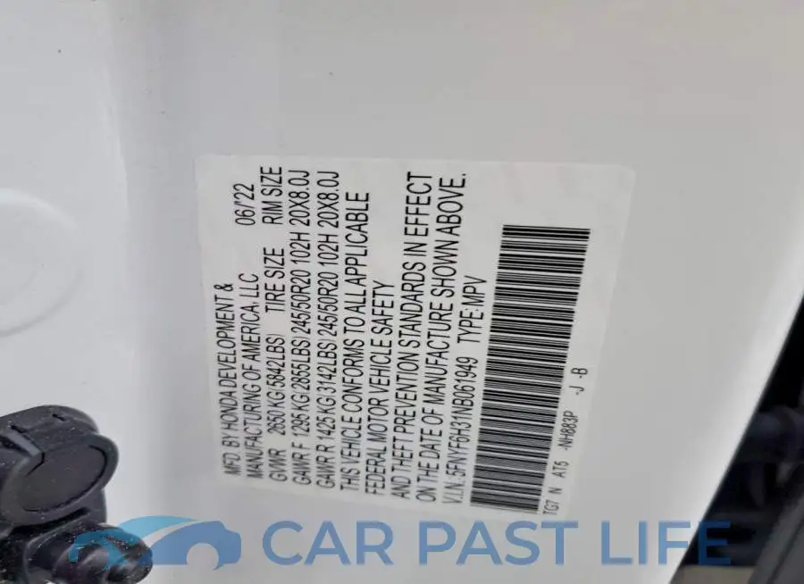 5FNYF6H31NB061949# 13