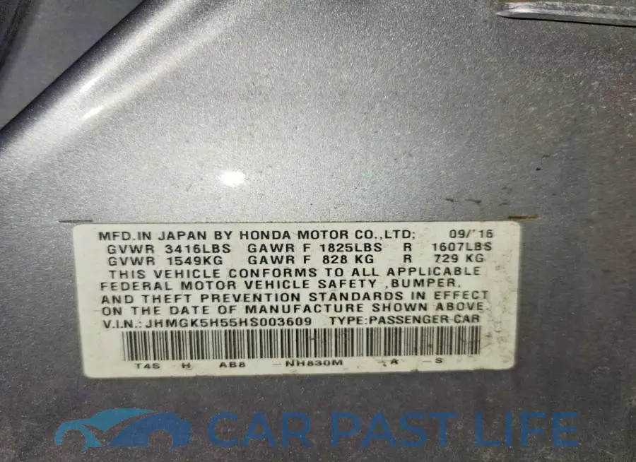 JHMGK5H55HS003609# 12