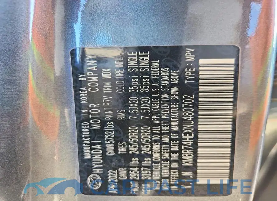 KM8R74HEXNU480702# 13