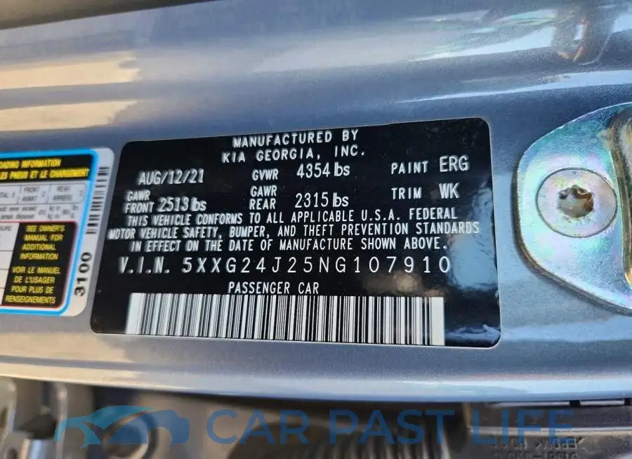 5XXG24J25NG107910# 12