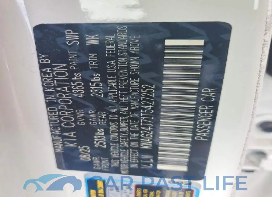 KNAG24J71T5427252# 12