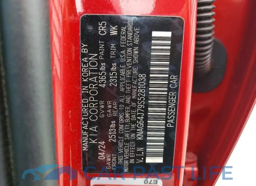 KNAG64J79S5281038# 12