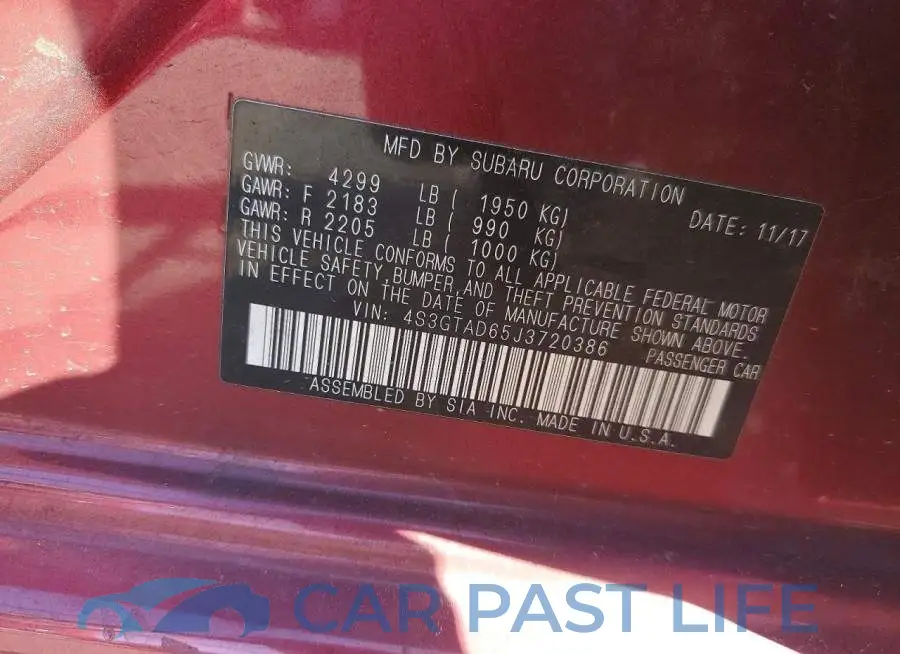 4S3GTAD65J3720386# 12
