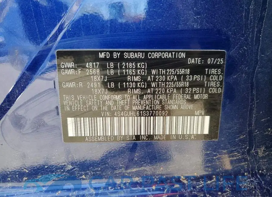 4S4GUHL61S3770092# 12