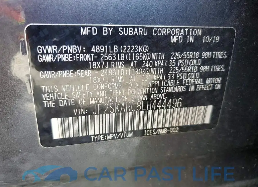 JF2SKARC8LH444496# 12