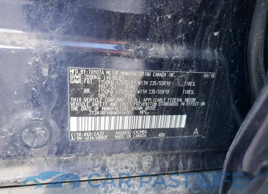 2T3A1RFV6KW045600# 13