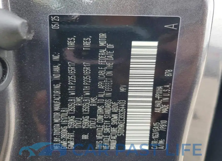 5TDYRKEC3SS264403# 13