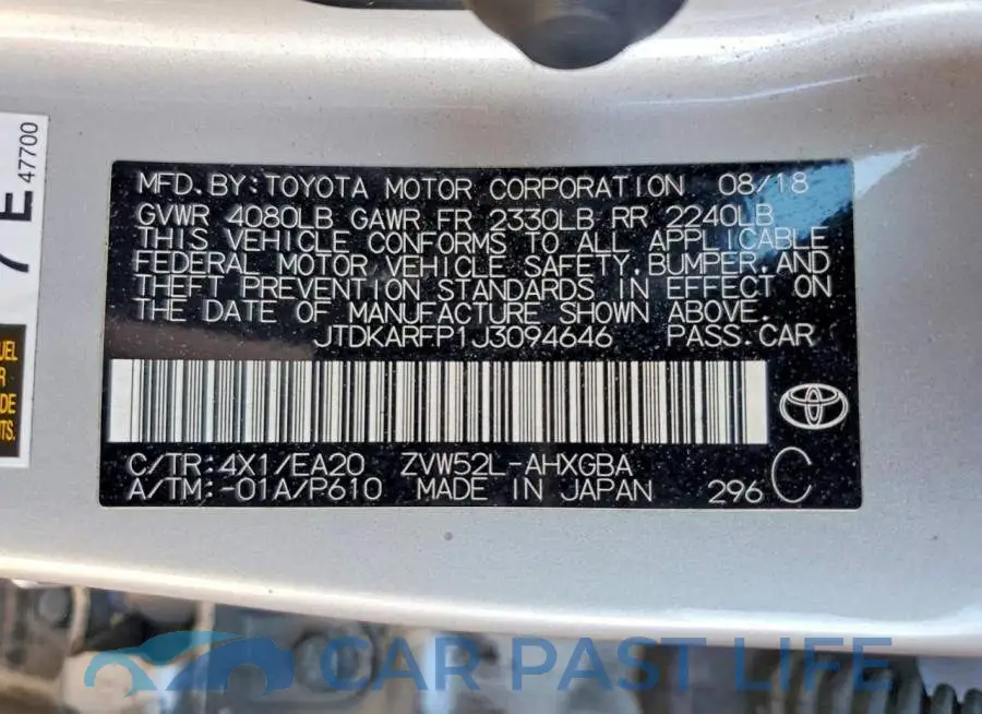 JTDKARFP1J3094646# 12