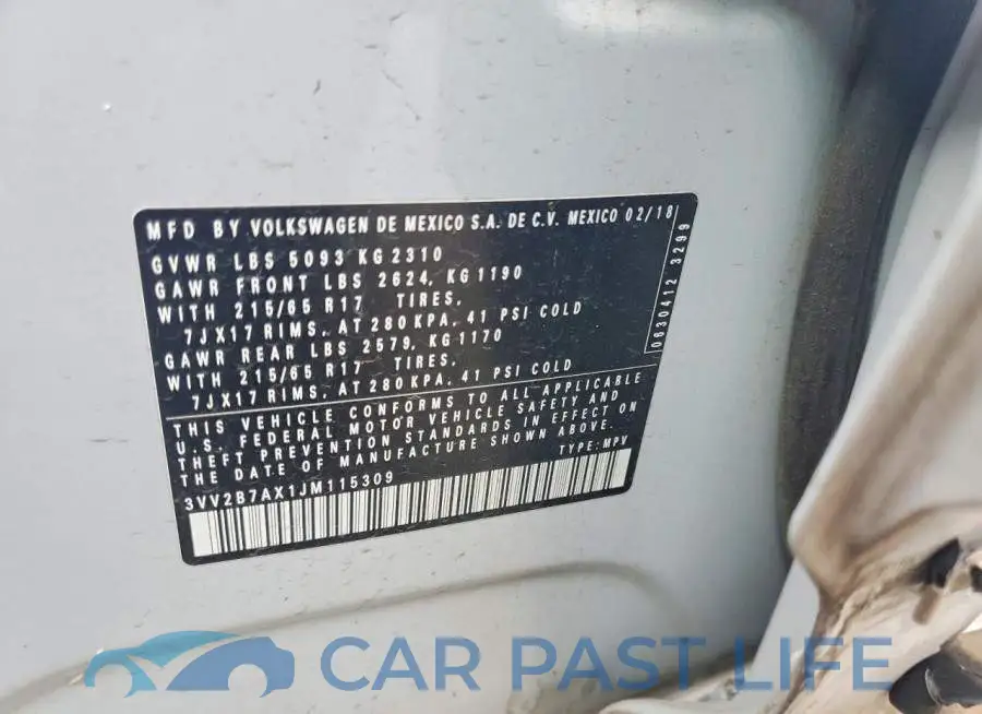 3VV2B7AX1JM115309# 13