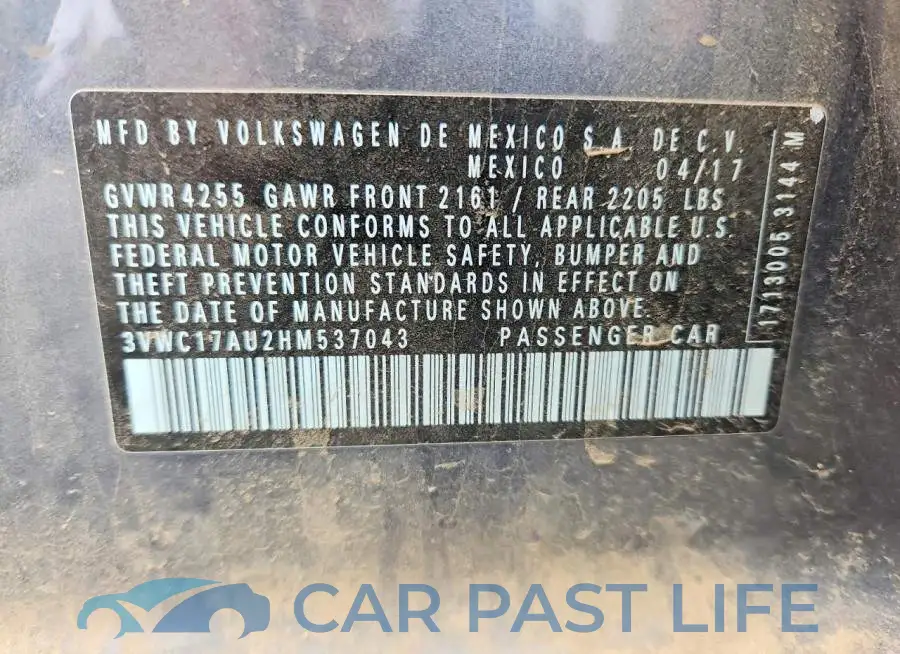 3VWC17AU2HM537043# 13