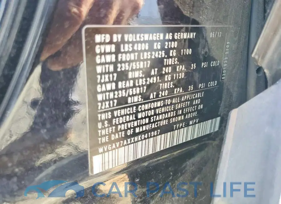 WVGAV7AXXHK041967# 13