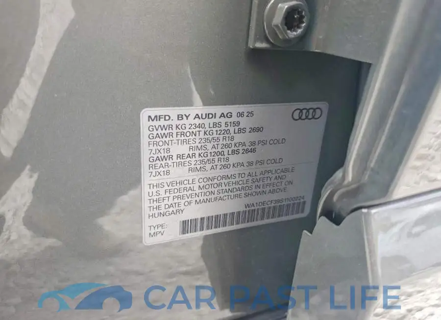 WA1DECF39S1100224# 12