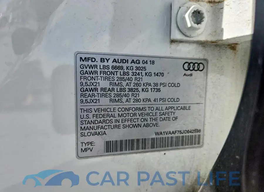 WA1VAAF75JD042598# 13