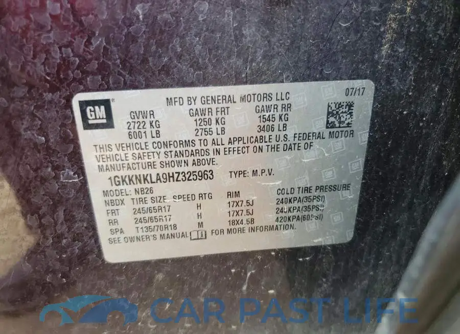 1GKKNKLA9HZ325963# 13