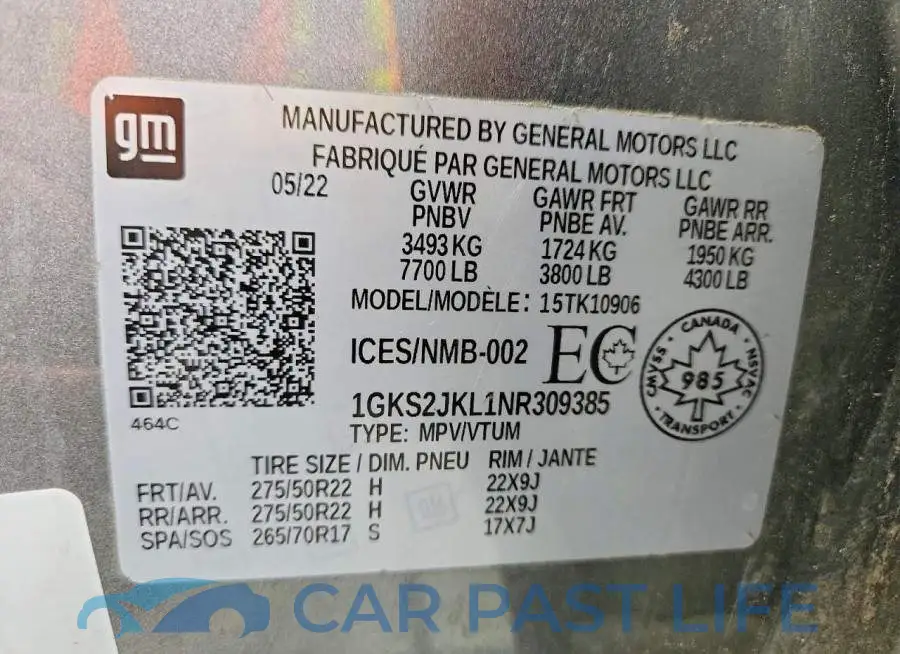 1GKS2JKL1NR309385# 14