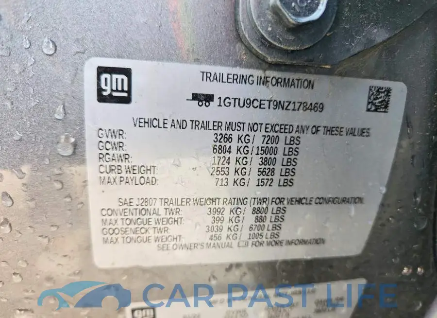 1GTU9CET9NZ178469# 12