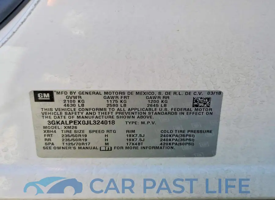 3GKALPEX0JL324018# 13