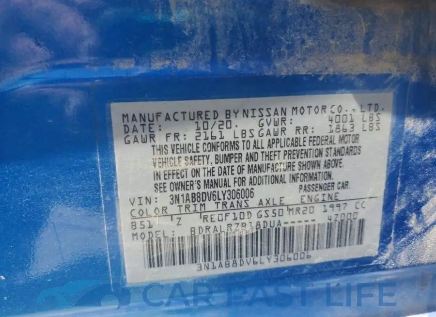 3N1AB8DV6LY306006# 12