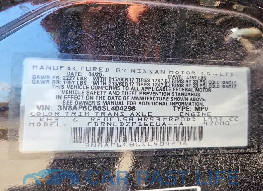 3N8AP6CB6SL404298# 12