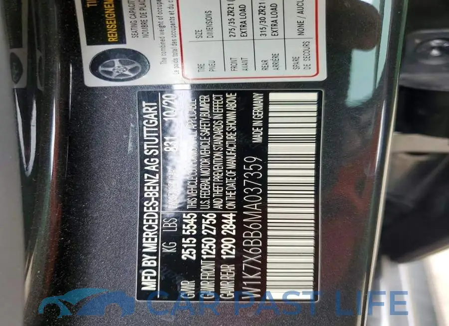 W1K7X6BB6MA037359# 12