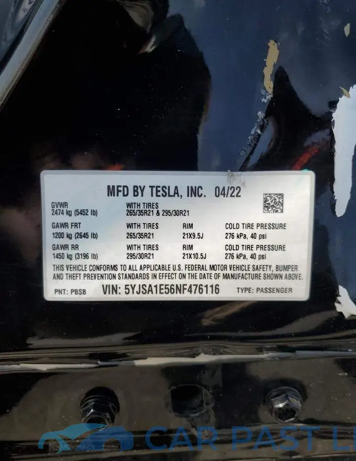 5YJSA1E56NF476116# 13