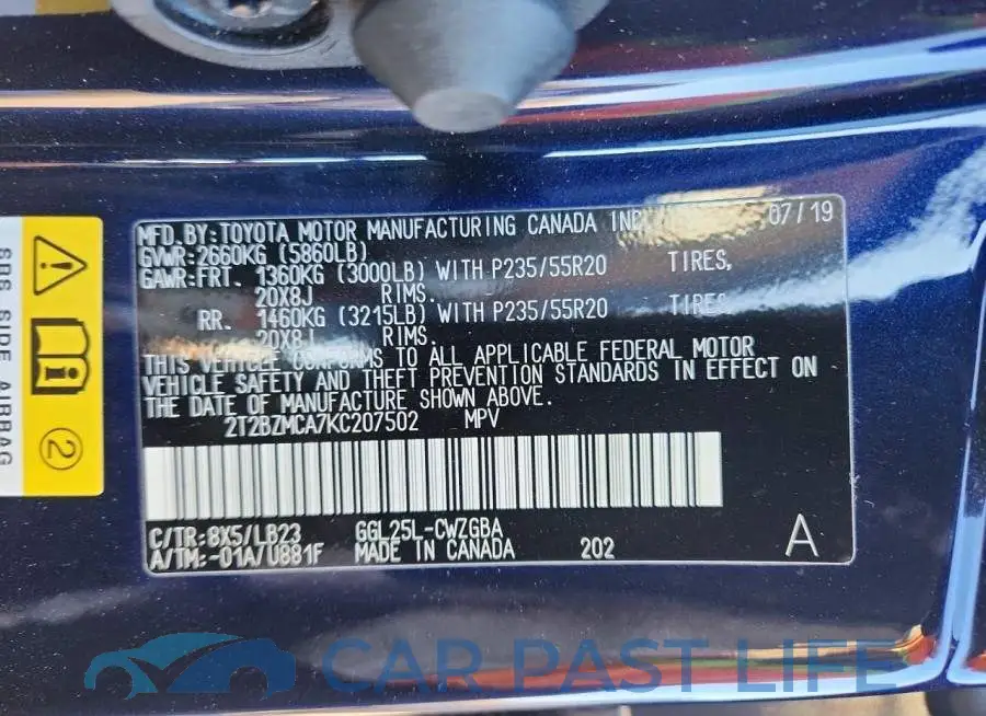 2T2BZMCA7KC207502# 14