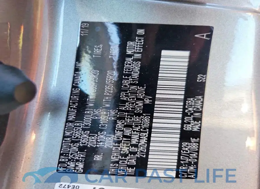 2T2HZMAA9LC160861# 13