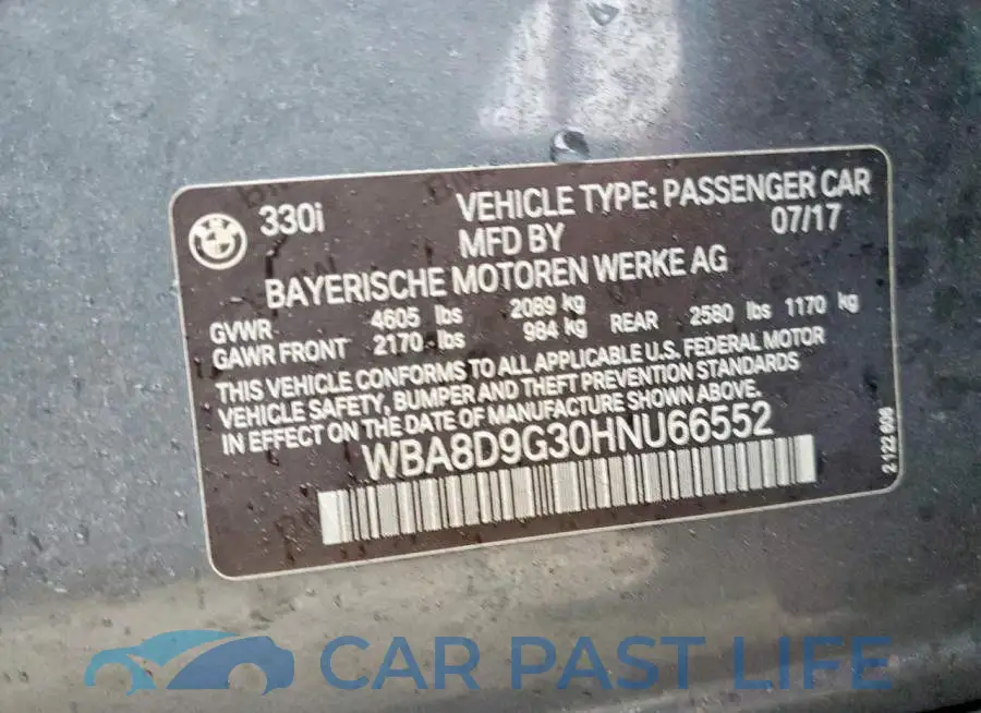 WBA8D9G30HNU66552# 12