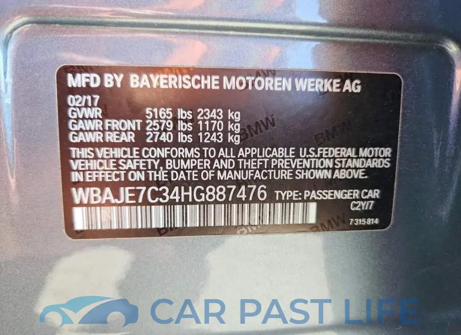 WBAJE7C34HG887476# 12