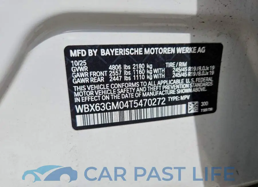WBX63GM04T5470272# 13