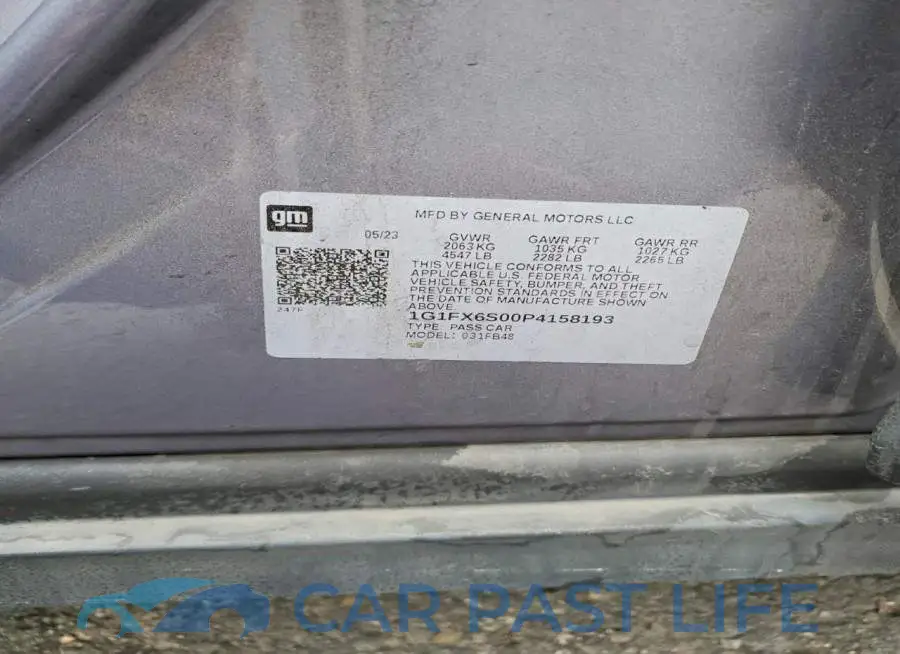 1G1FX6S00P4158193# 12