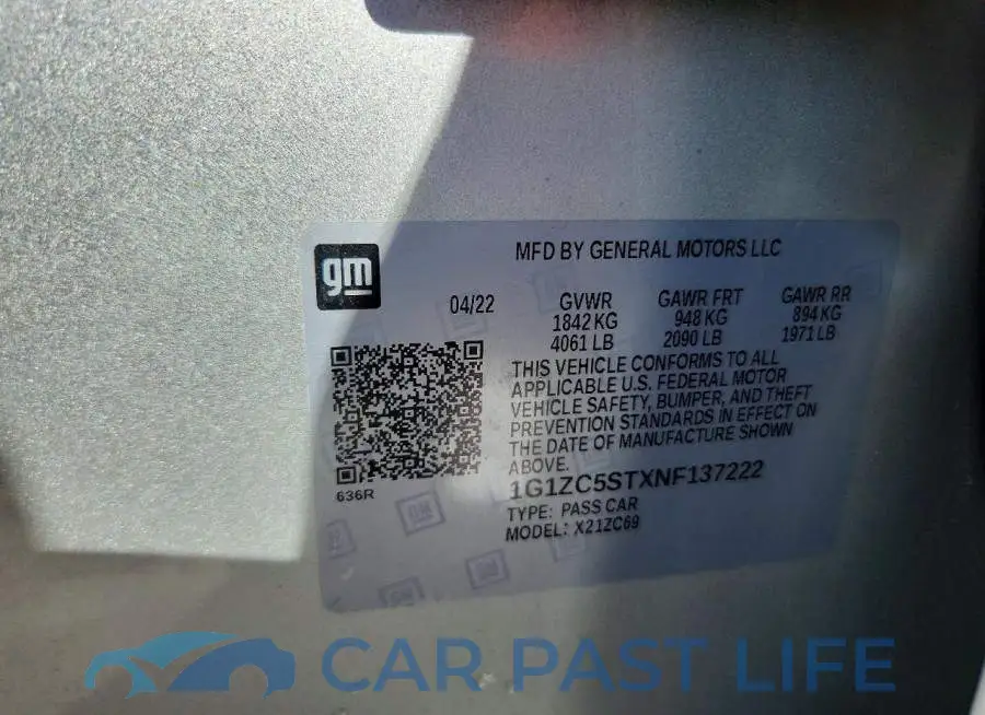 1G1ZC5STXNF137222# 12