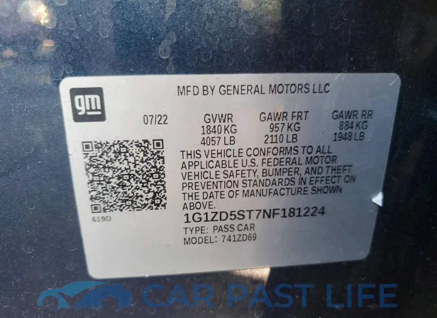 1G1ZD5ST7NF181224# 12