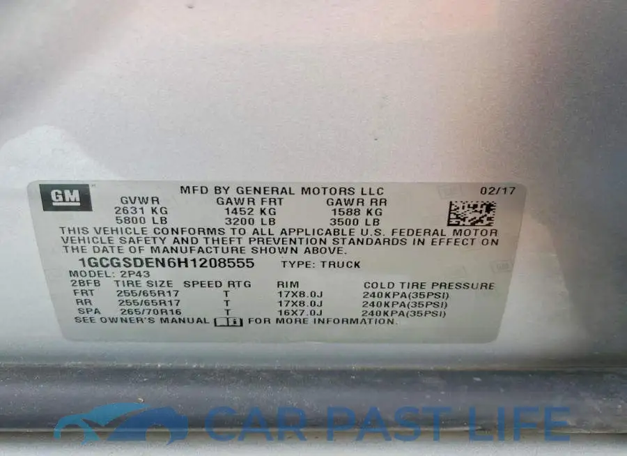 1GCGSDEN6H1208555# 12
