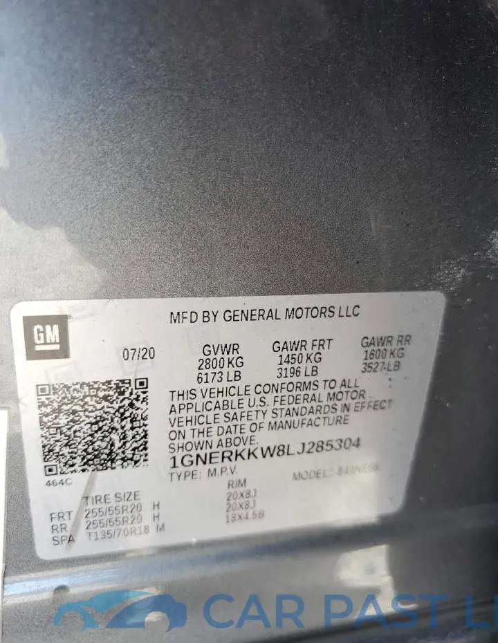 1GNERKKW8LJ285304# 14