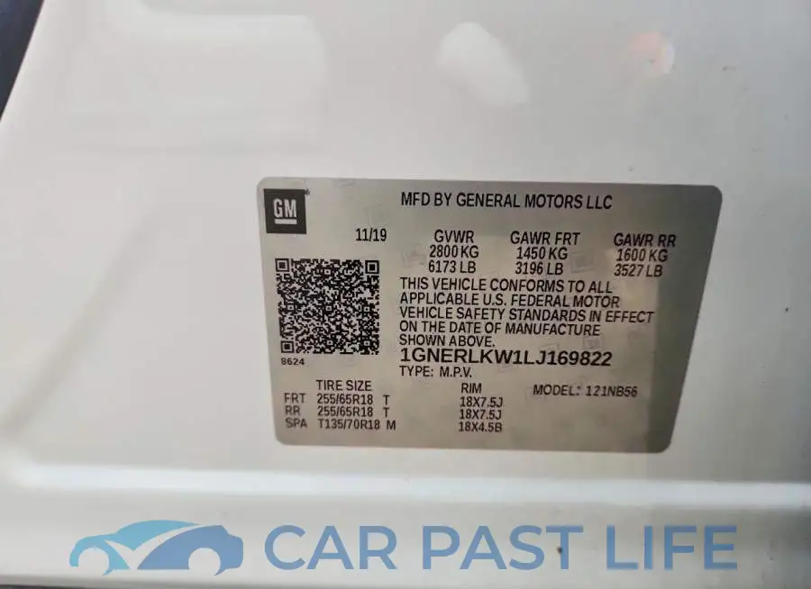 1GNERLKW1LJ169822# 13