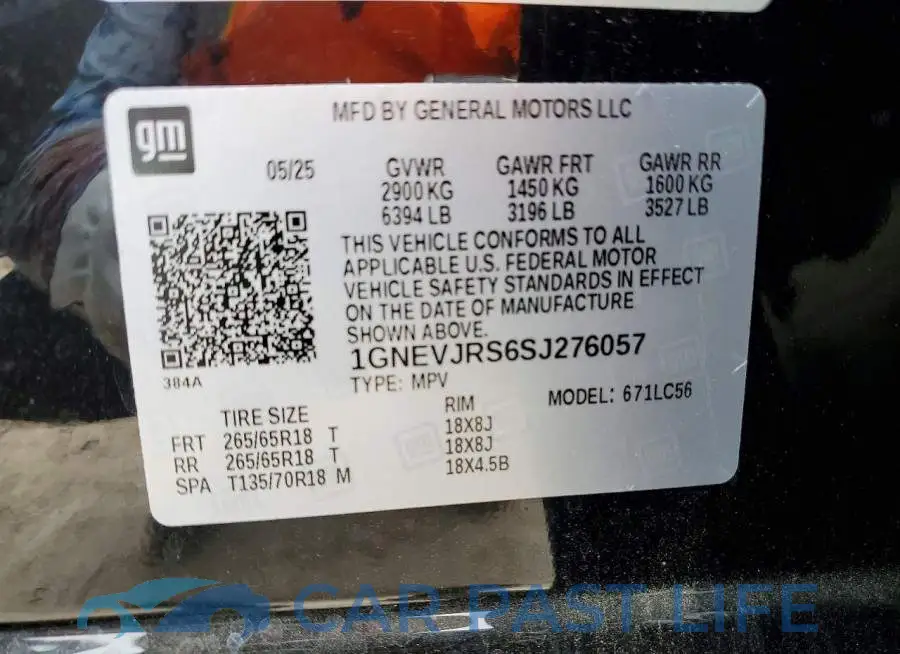 1GNEVJRS6SJ276057# 14