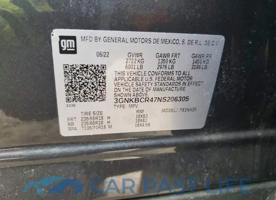 3GNKBCR47NS206305# 13